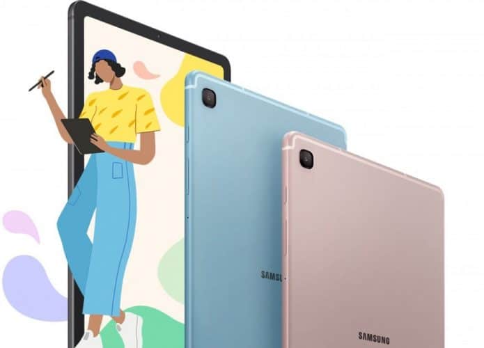 Montagem com ilustração de Galaxy Tab S6 Lite (2024)