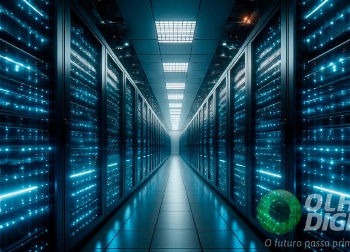 Ilustração de grande data center