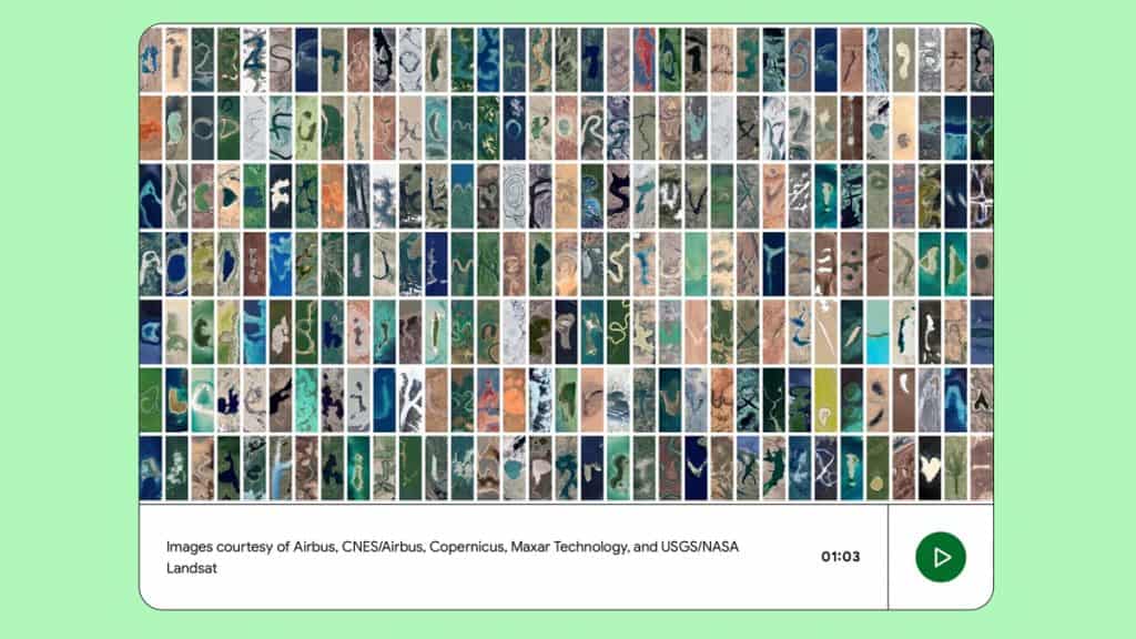 Captura de tela de montagem com imagens aéreas para homenagem ao Dia da Terra