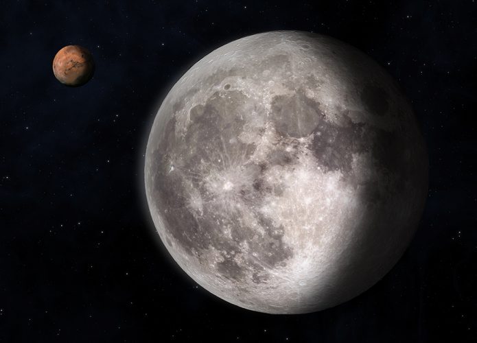 Lua se aproxima de Marte após “encontro escondido” com Saturno