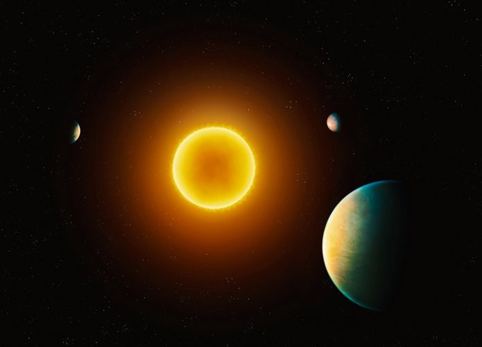 O exoplaneta está num sistema planetário com mais dois mundos gigantes (Crédito: Nazarii_Neshcherenskyi/ shutterstock)