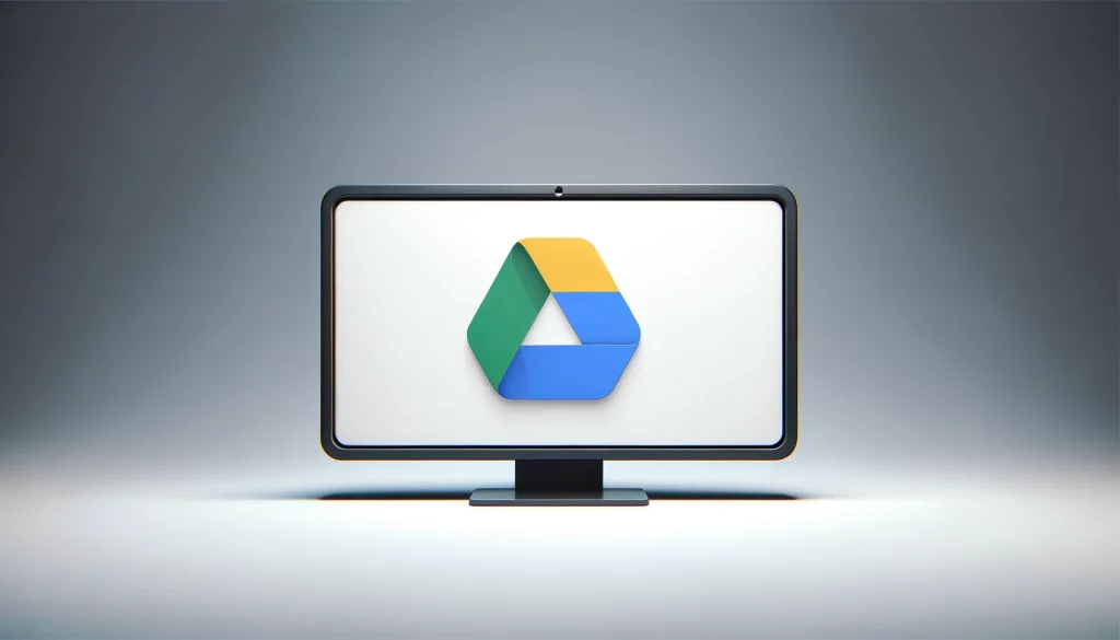 logo do Google Drive em uma tela de computador