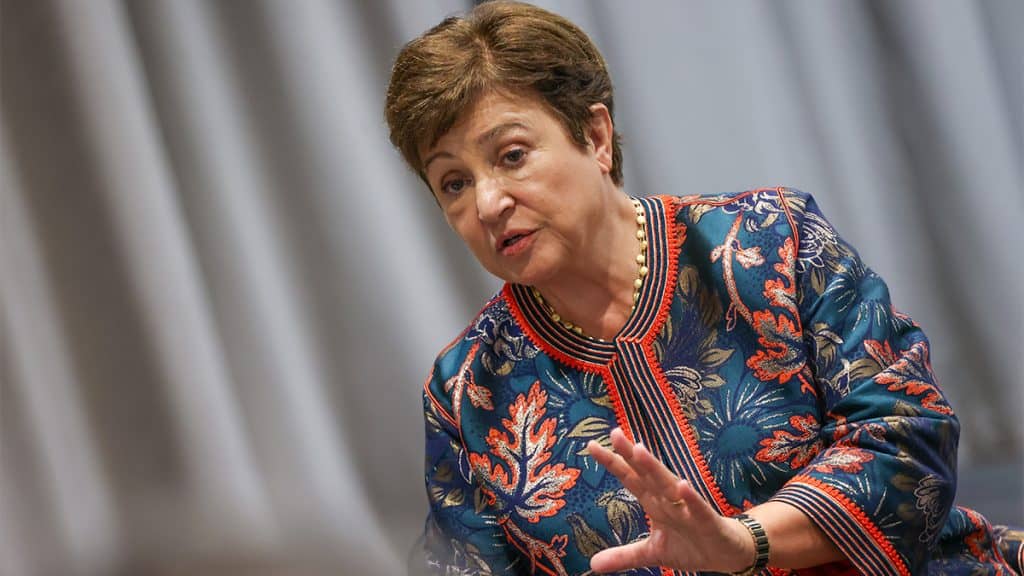 Diretora do FMI, Kristalina Georgieva, durante reunião