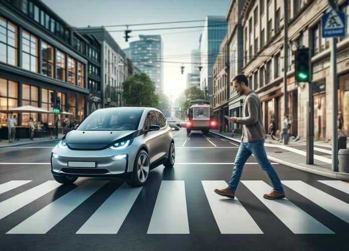 veículos elétricos e pedestres