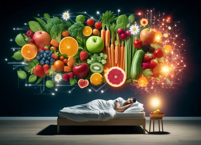 Relação entre uma dieta saudável e sono.