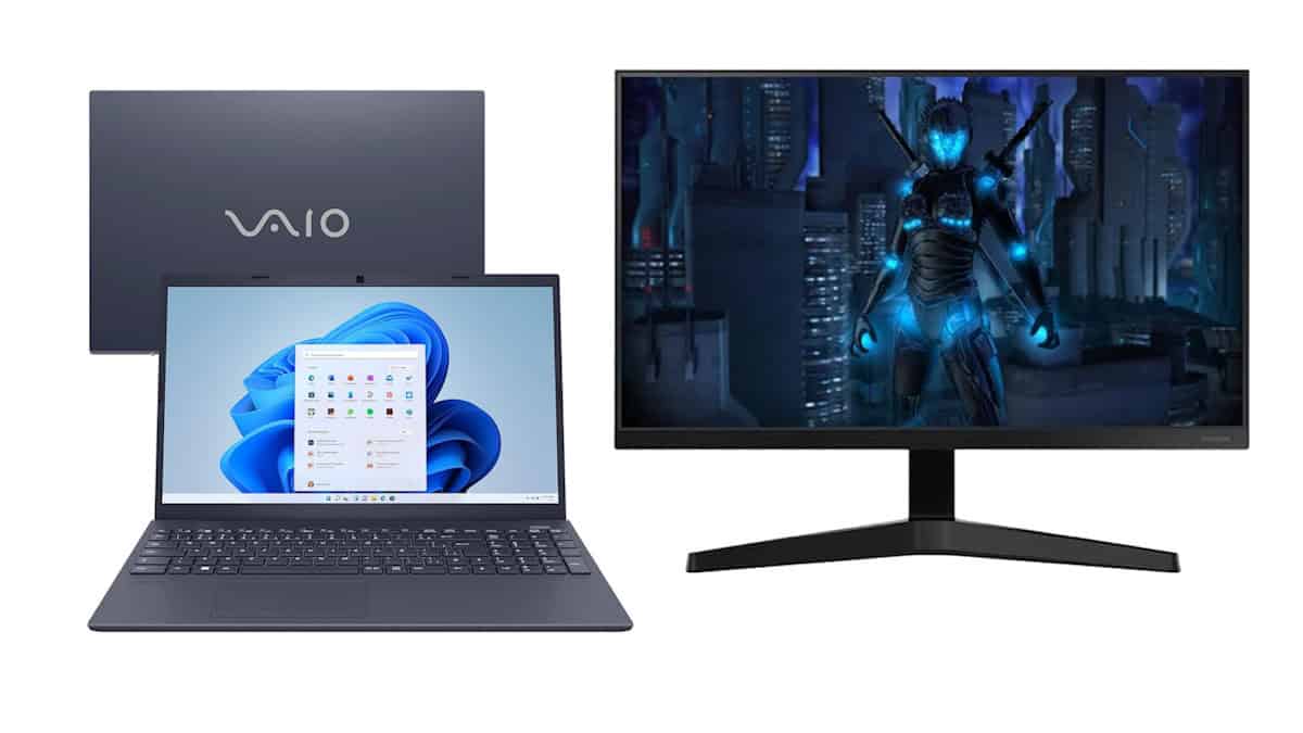 Monitores e notebooks em oferta