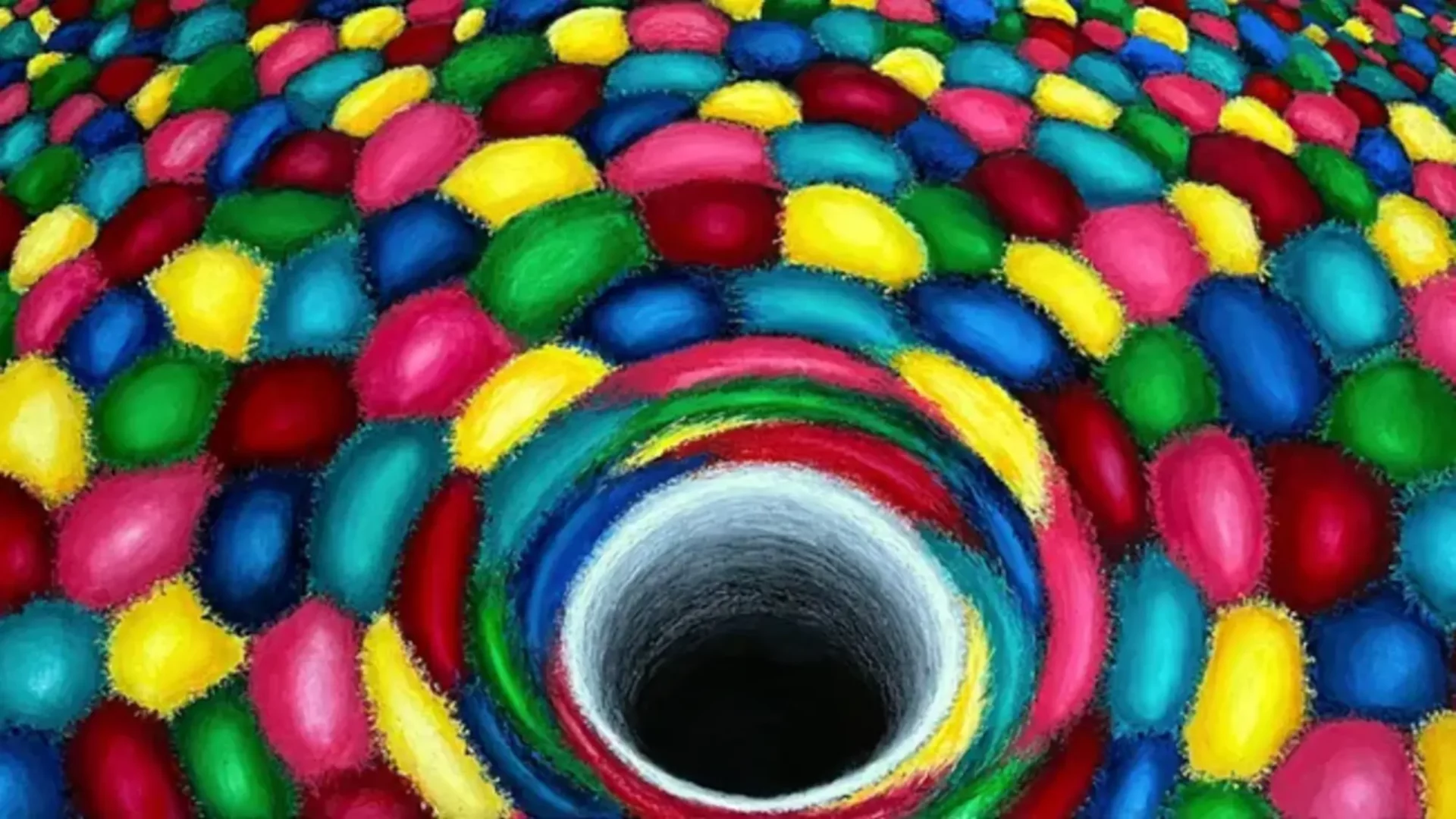 Buraco negro primordial em uma sopa de quarks e glúons instantes depois do Big Bang (Crédito: Kaća Bradonjić)