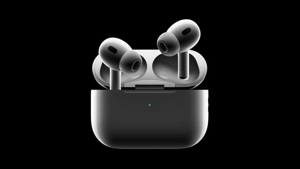 Fones de ouvido AirPods flutuando de caixinha
