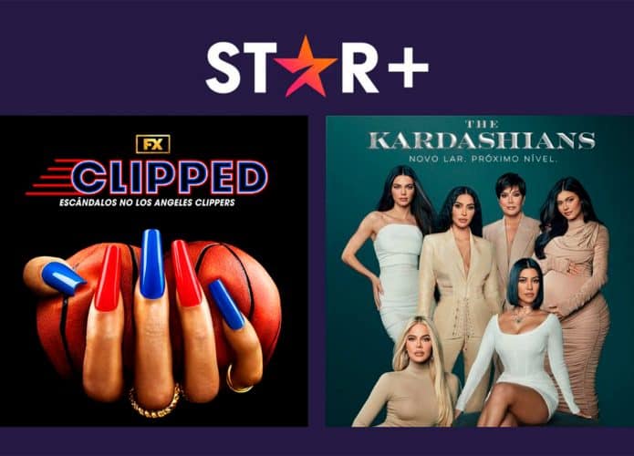 Montagem com pôsteres das séries Clipped e The Kardashians, os lançamentos do Star+ na semana do dia 10 ao dia 16 de junho