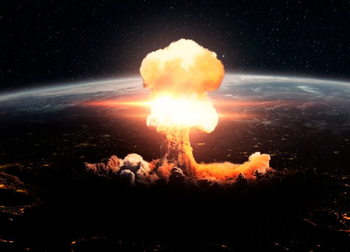 Explosão nuclear gigante vista do espaço