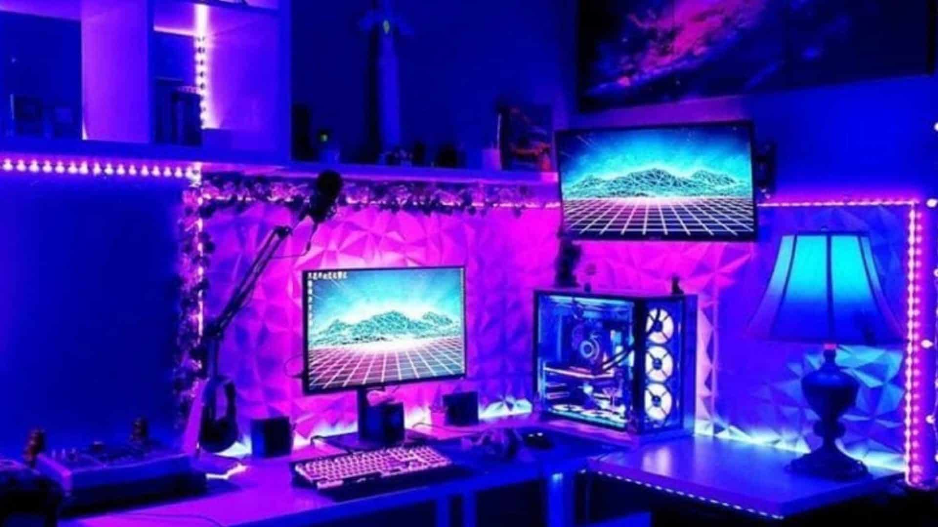 setup com luz rgb