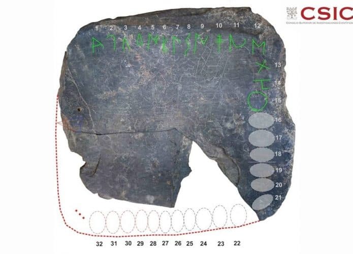 Tábua com alfabeto misterioso antigo é desenterrada na Espanha