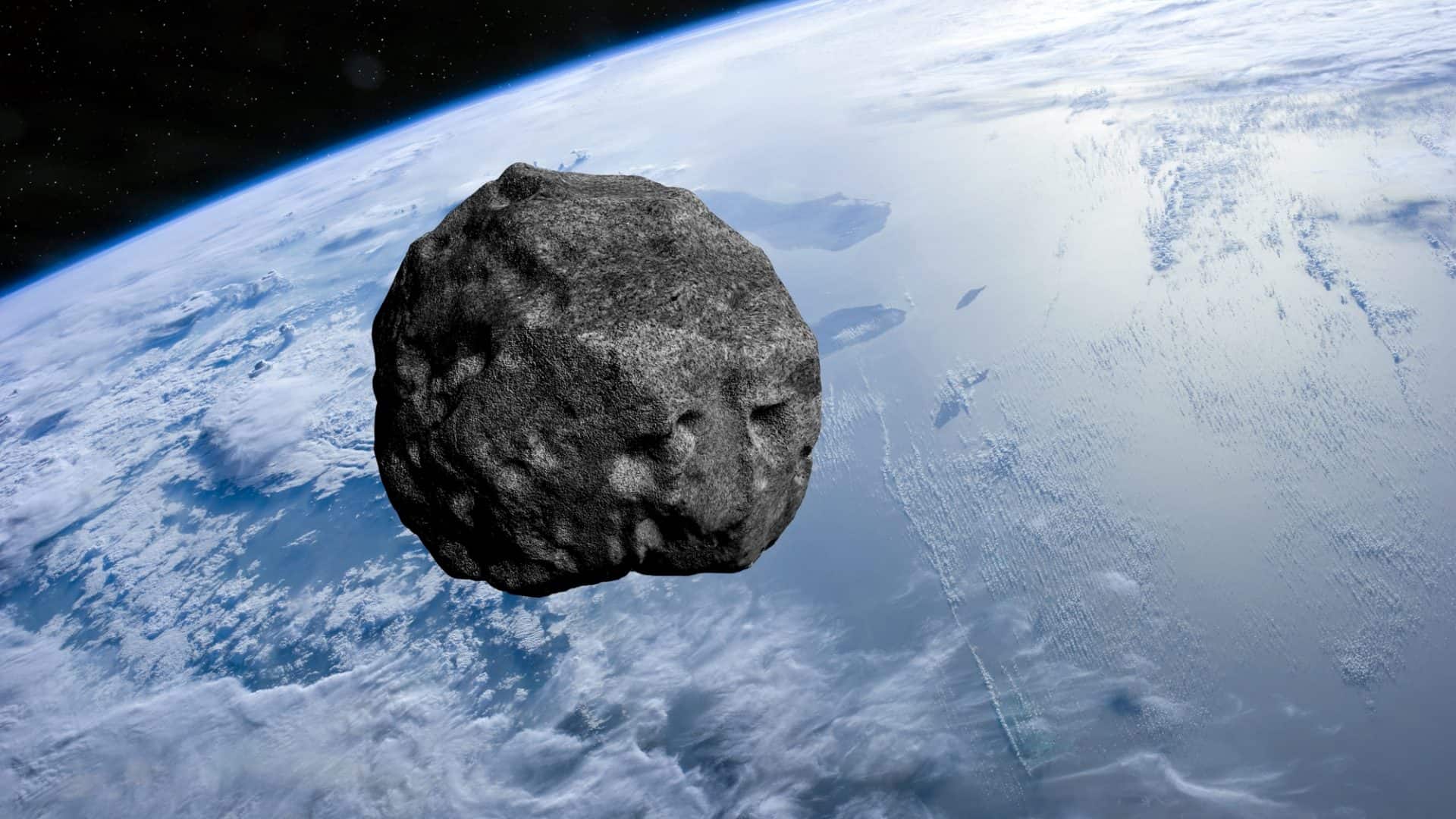 Ilustração de asteroide perto da Terra