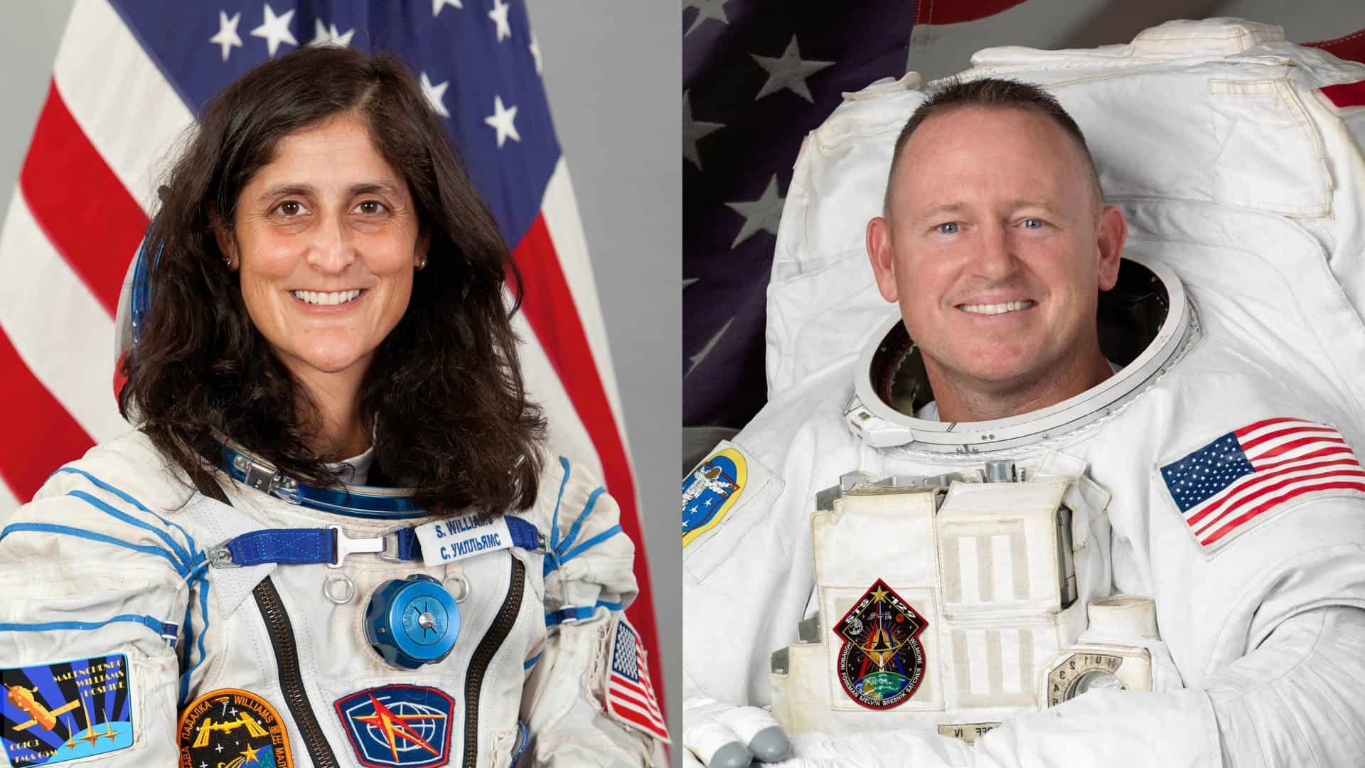 Sunita Williams e Barry Wilmore, membros da primeira missão tripulada da Boeing Starliner para a Estação Espacial Internacional a serviço da NASA