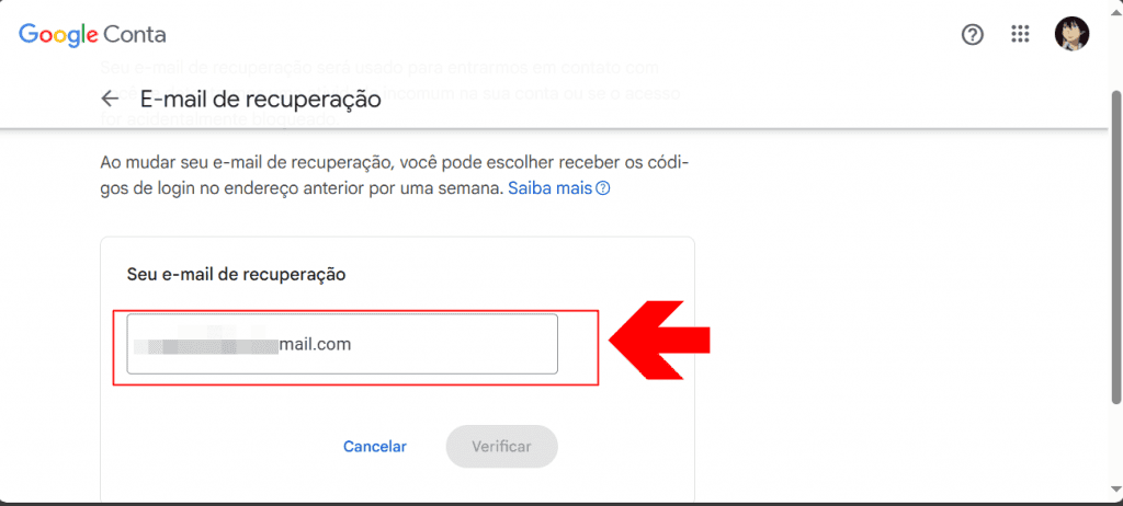 Como adicionar ou alterar um e-mail de recuperação no Gmail