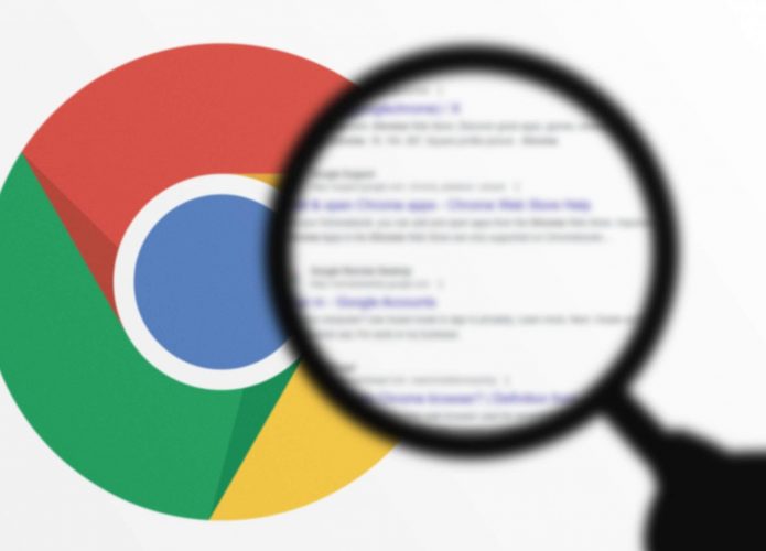 Imagem ilustrativa do logo do Google Chrome e lupa para limpar histórico do chrome