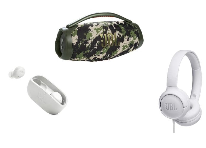 Caixas e fones JBL em oferta