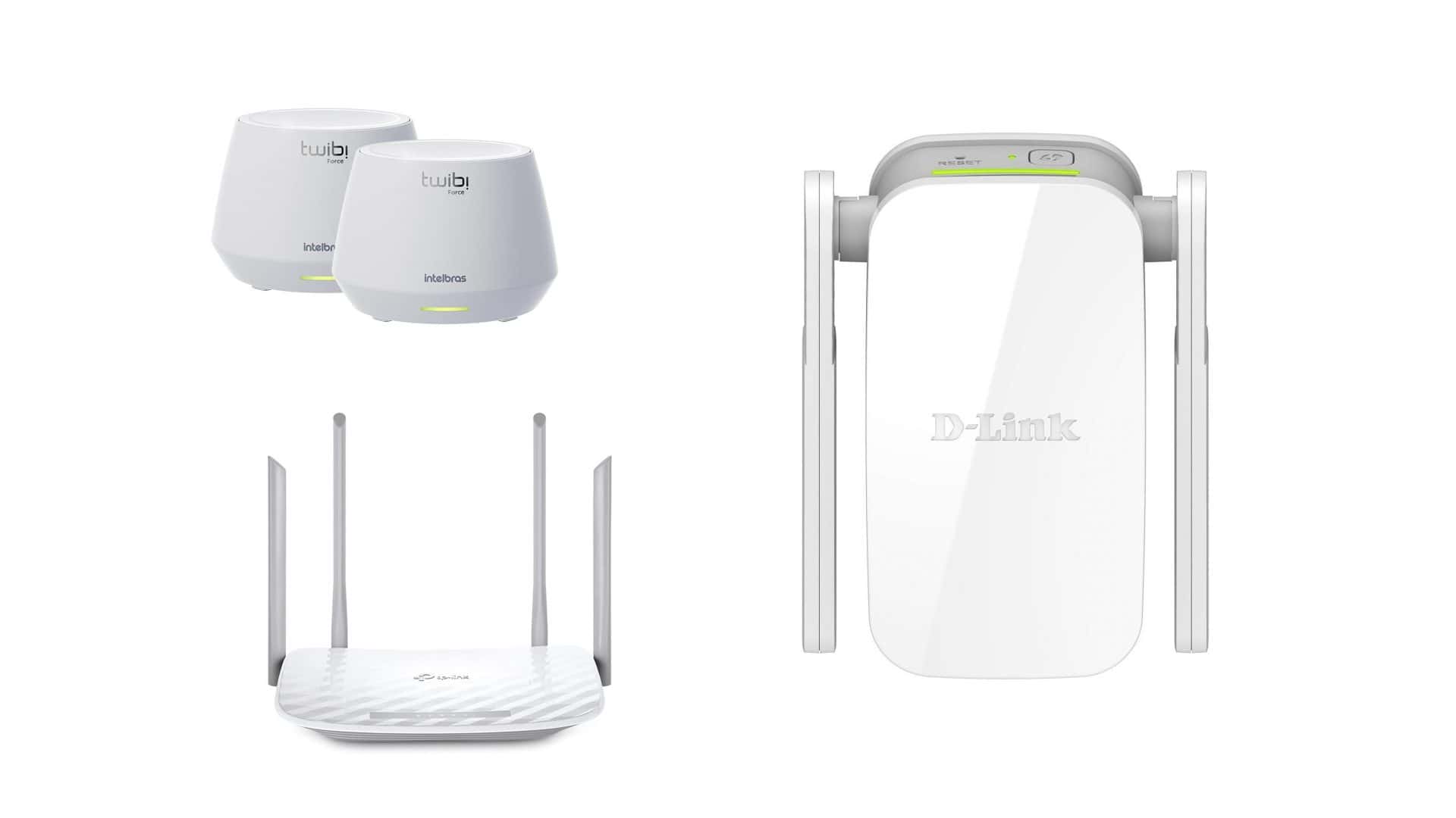 Roteadores e repetidores Wi-Fi em oferta