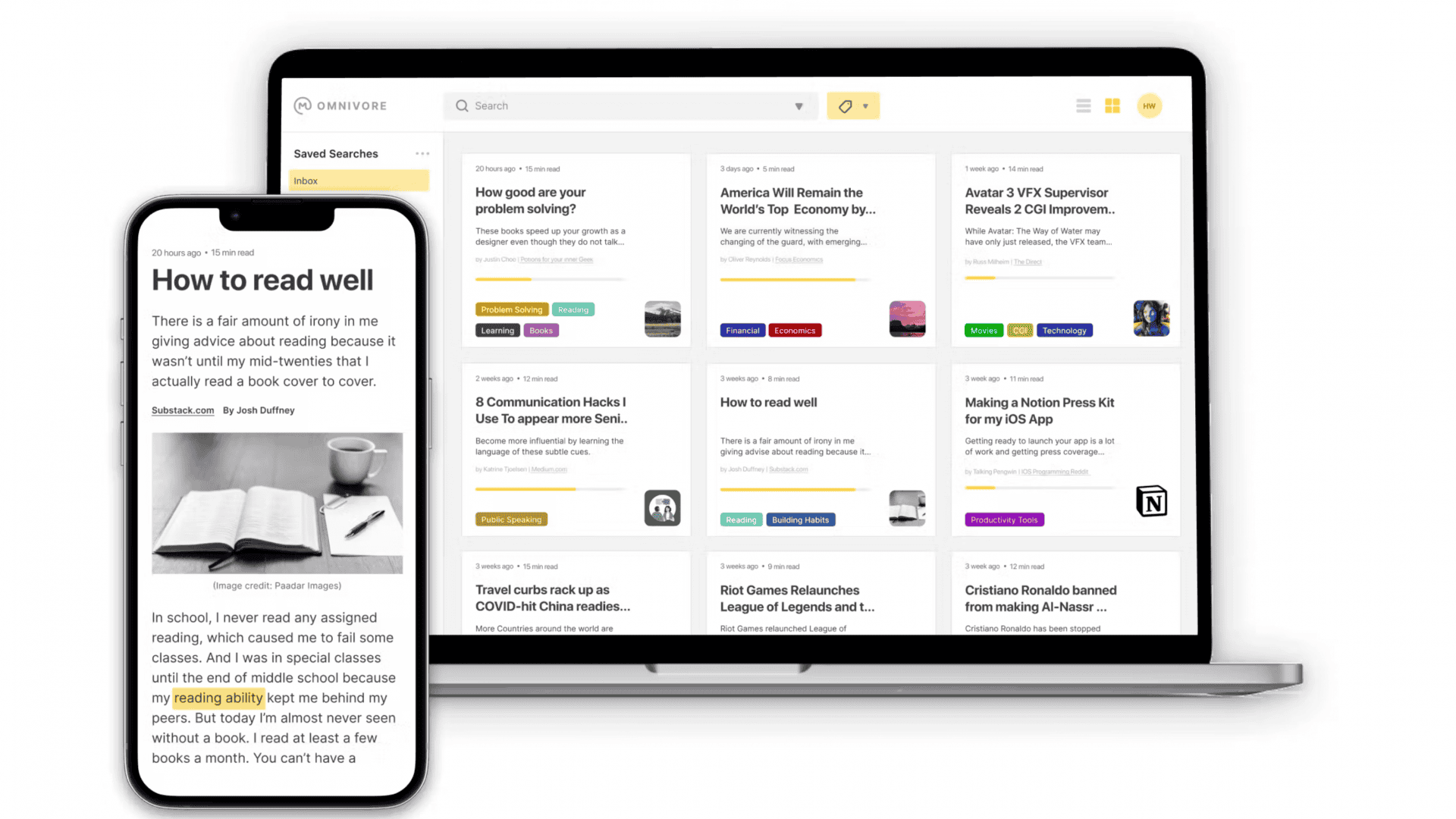 omnivore site app leitura newsletter