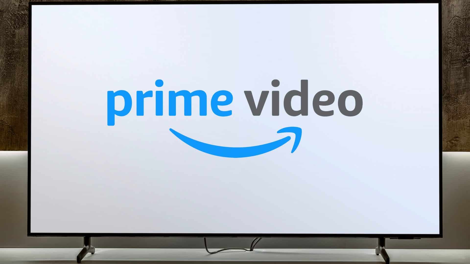 Televisão com logo do Prime Video