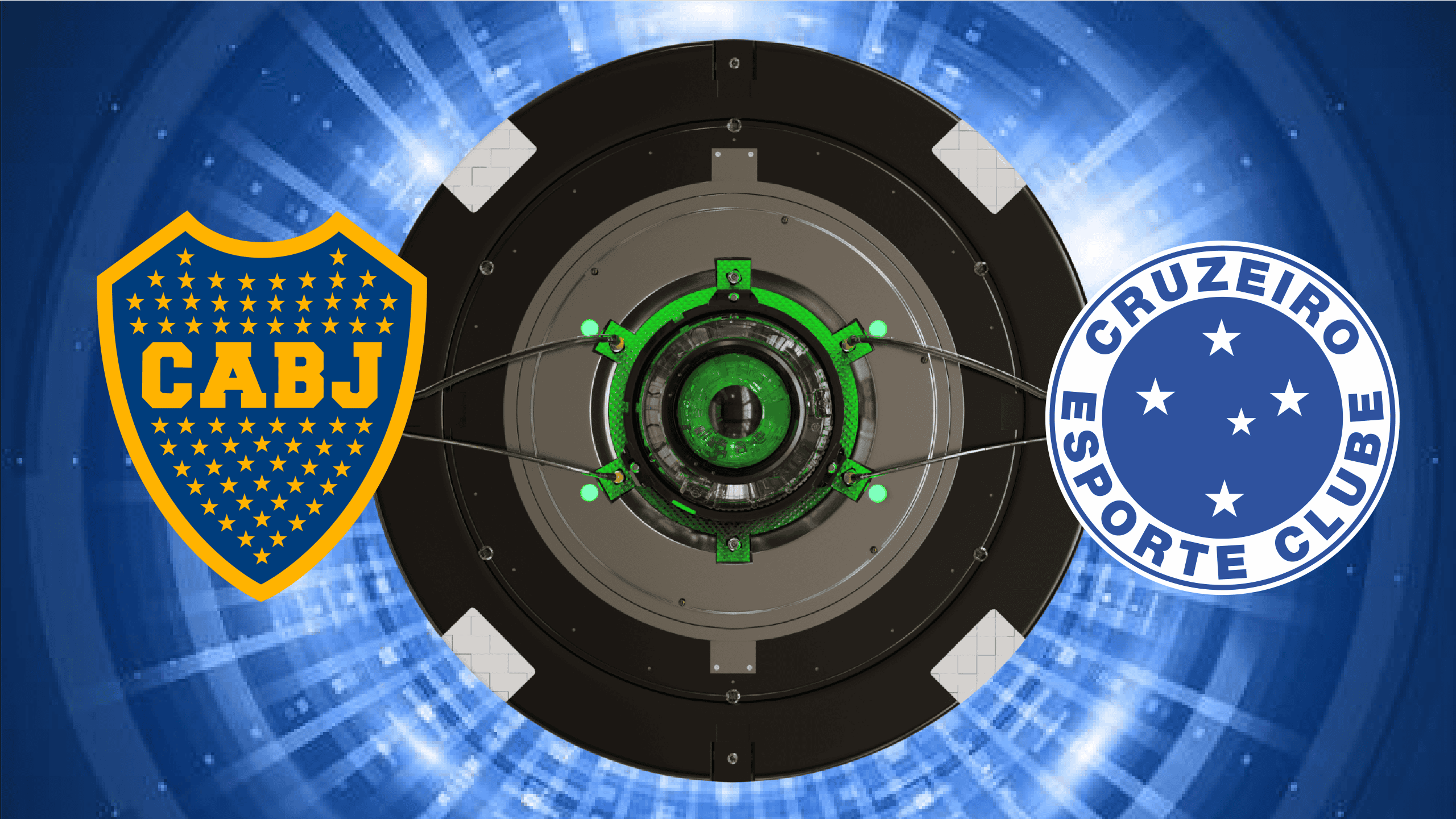 Logos de Boca Juniors e Cruzeiro lado a lado