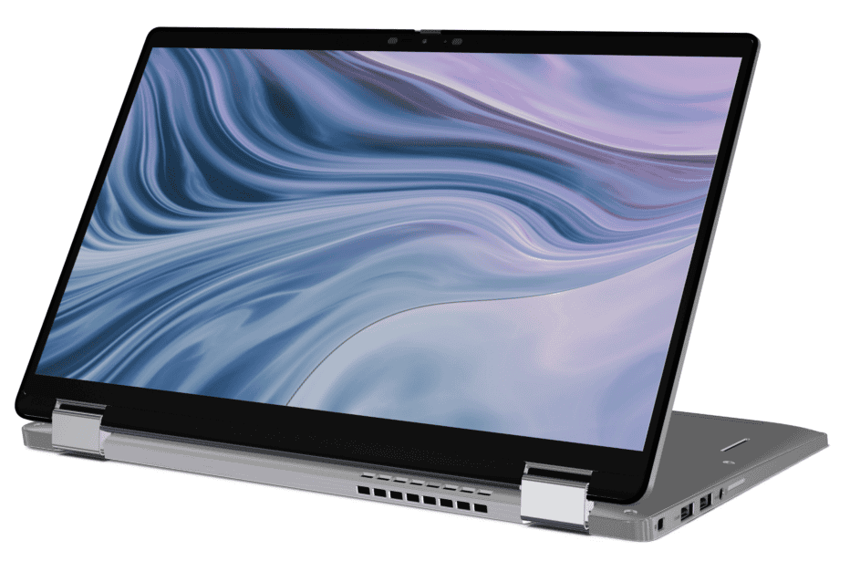 imagem mostra laptop dobrado para ser utilizado como tablet