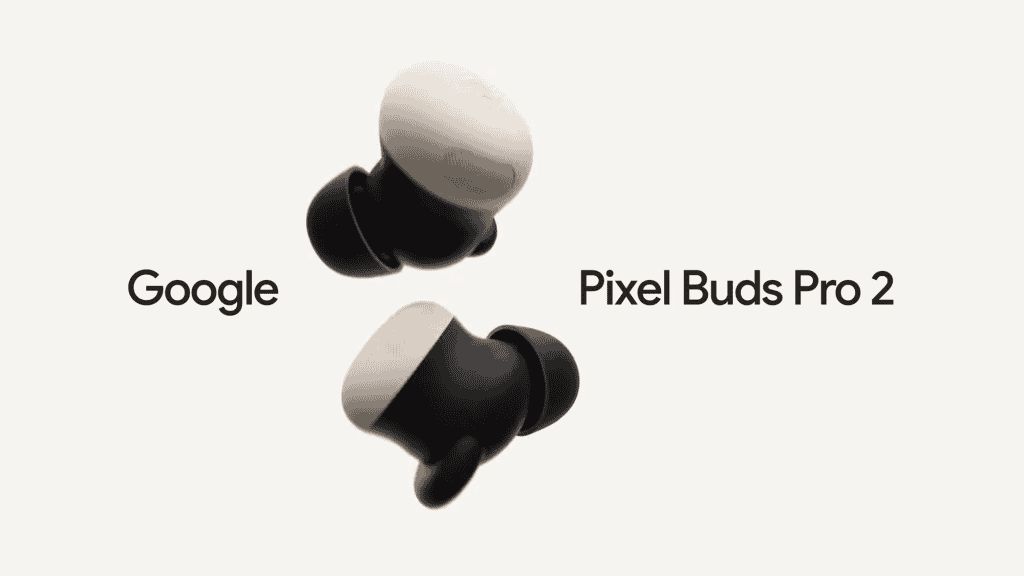 Fones em queda com os dizeres "Google Pixel Buds Pro 2"