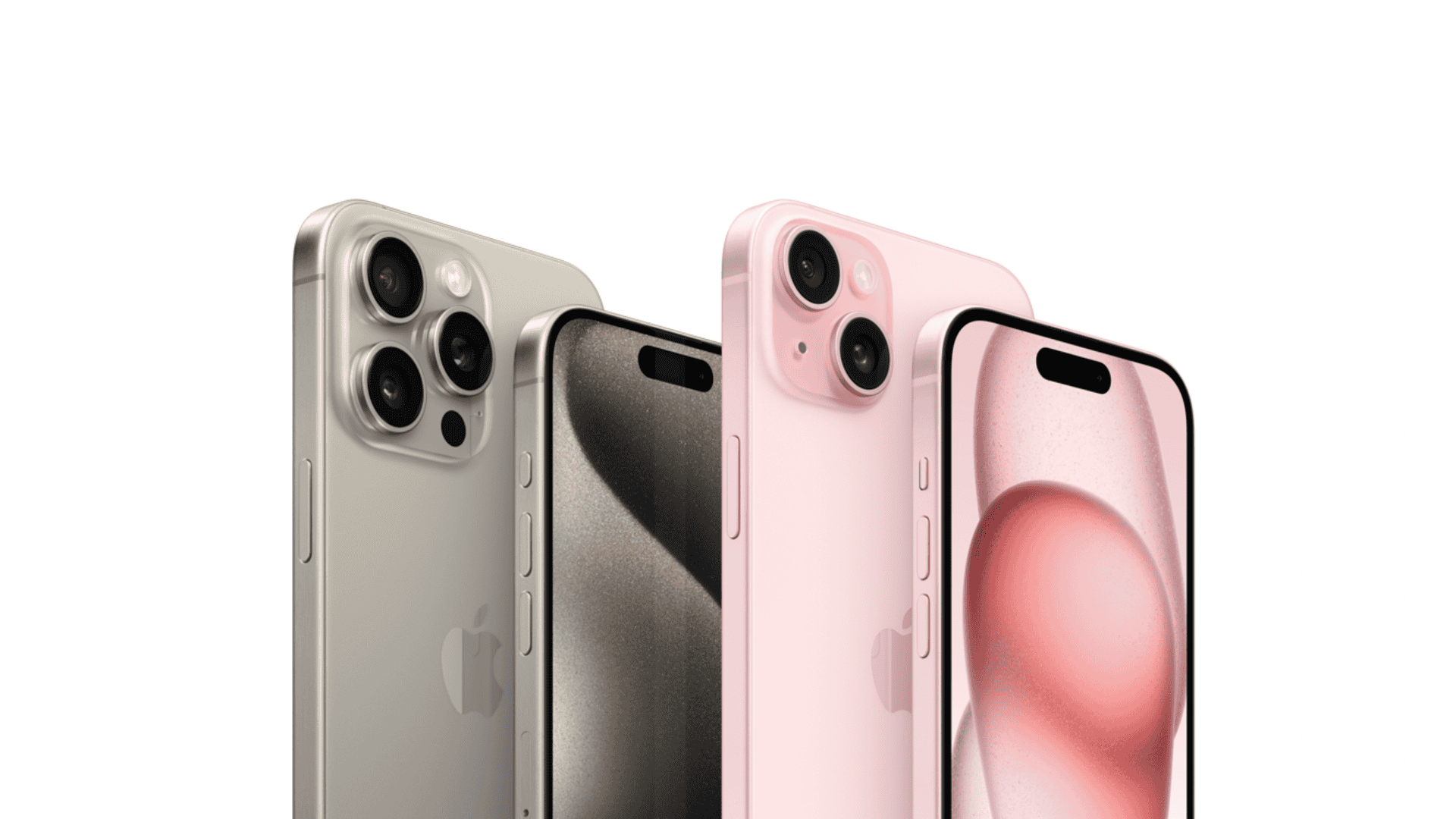 imagem mostra dois modelos de iphone: um na cor rosa e o outro na cor bege