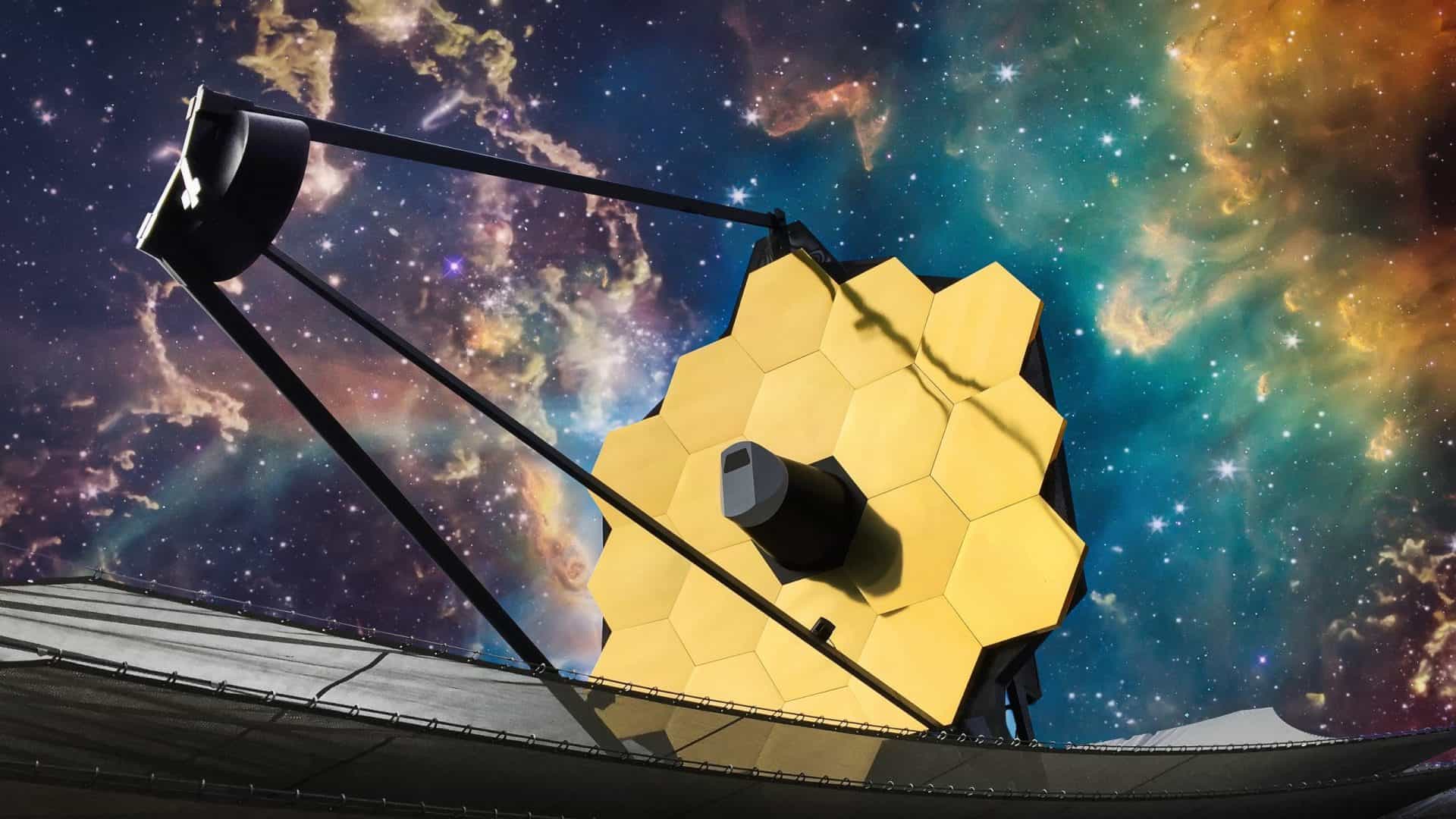 Representação artística do Telescópio Espacial James Webb (JWST), da NASA