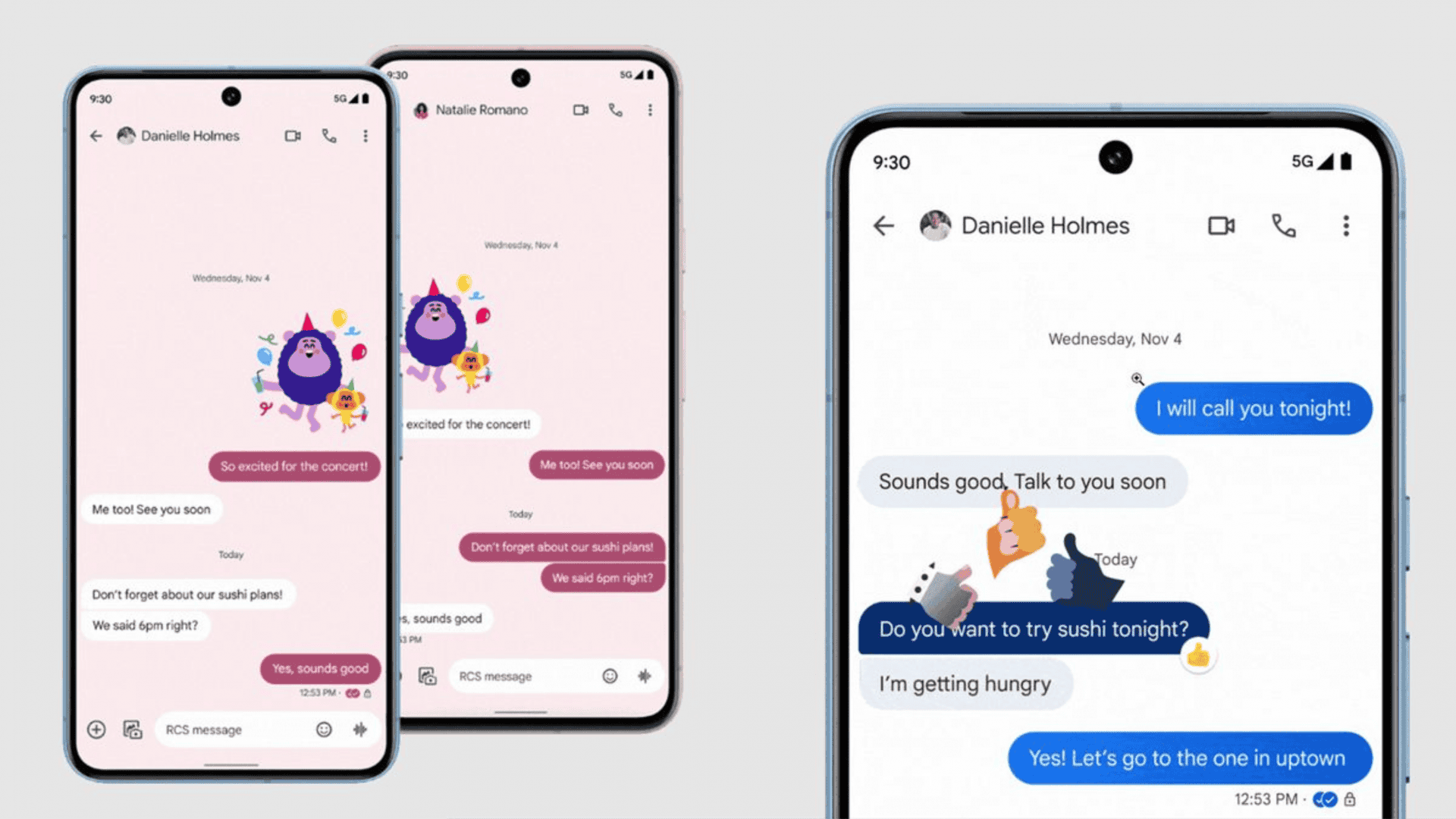 Imagem mostra mensagens de texto sendo trocados pelo aplicativo Google Messages