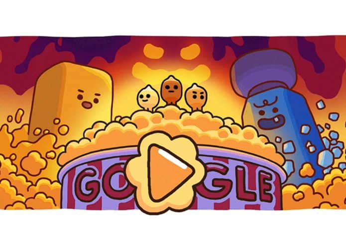 Doodle do Google que celebra pipoca