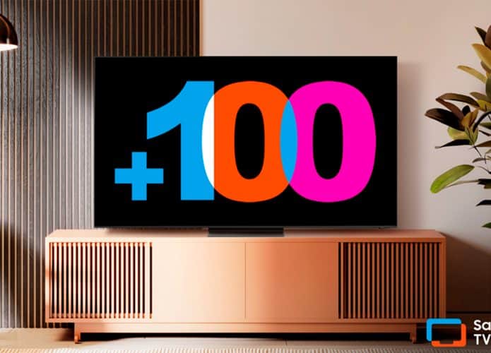Montagem sobre 100 canais de graça no Samsung TV Plus