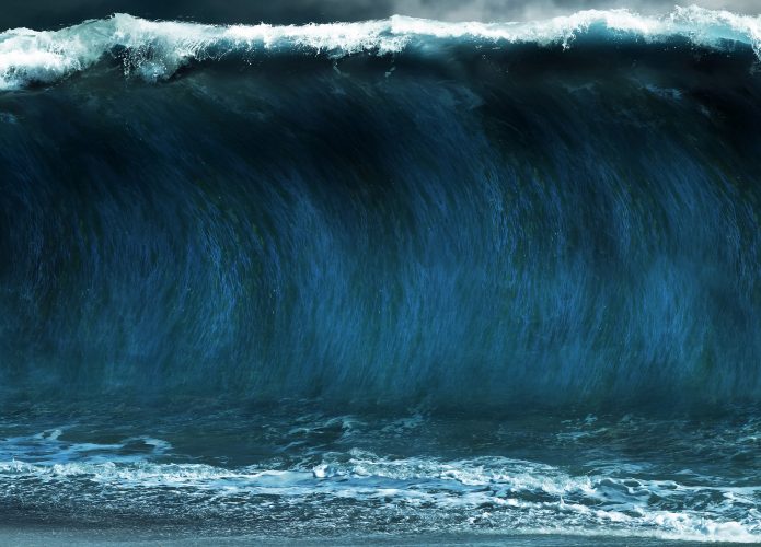 Ilustração de tsunami