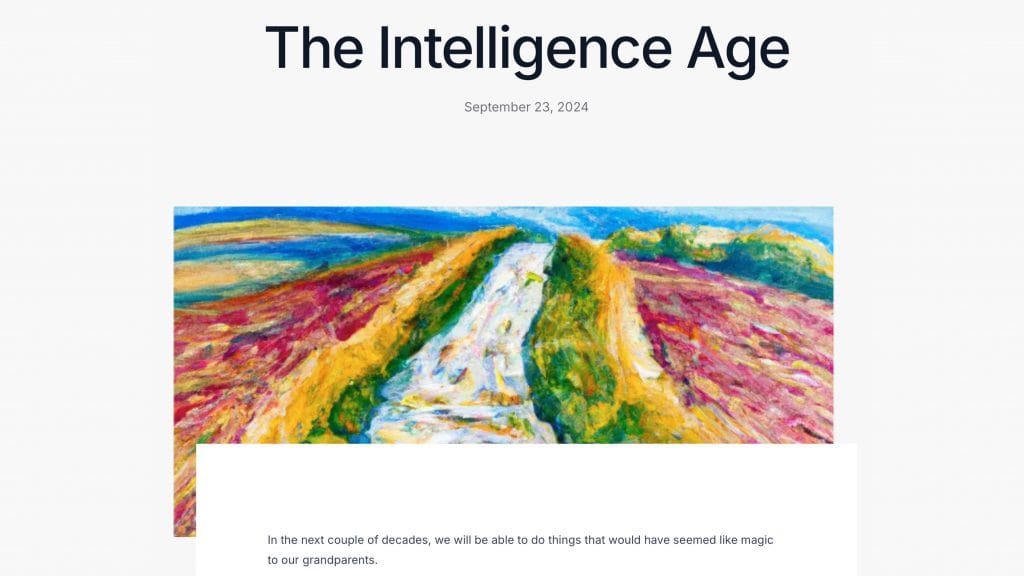Captura de tela de artigo atribuído ao CEO da OpenAI, Sam Altman, sobre IA