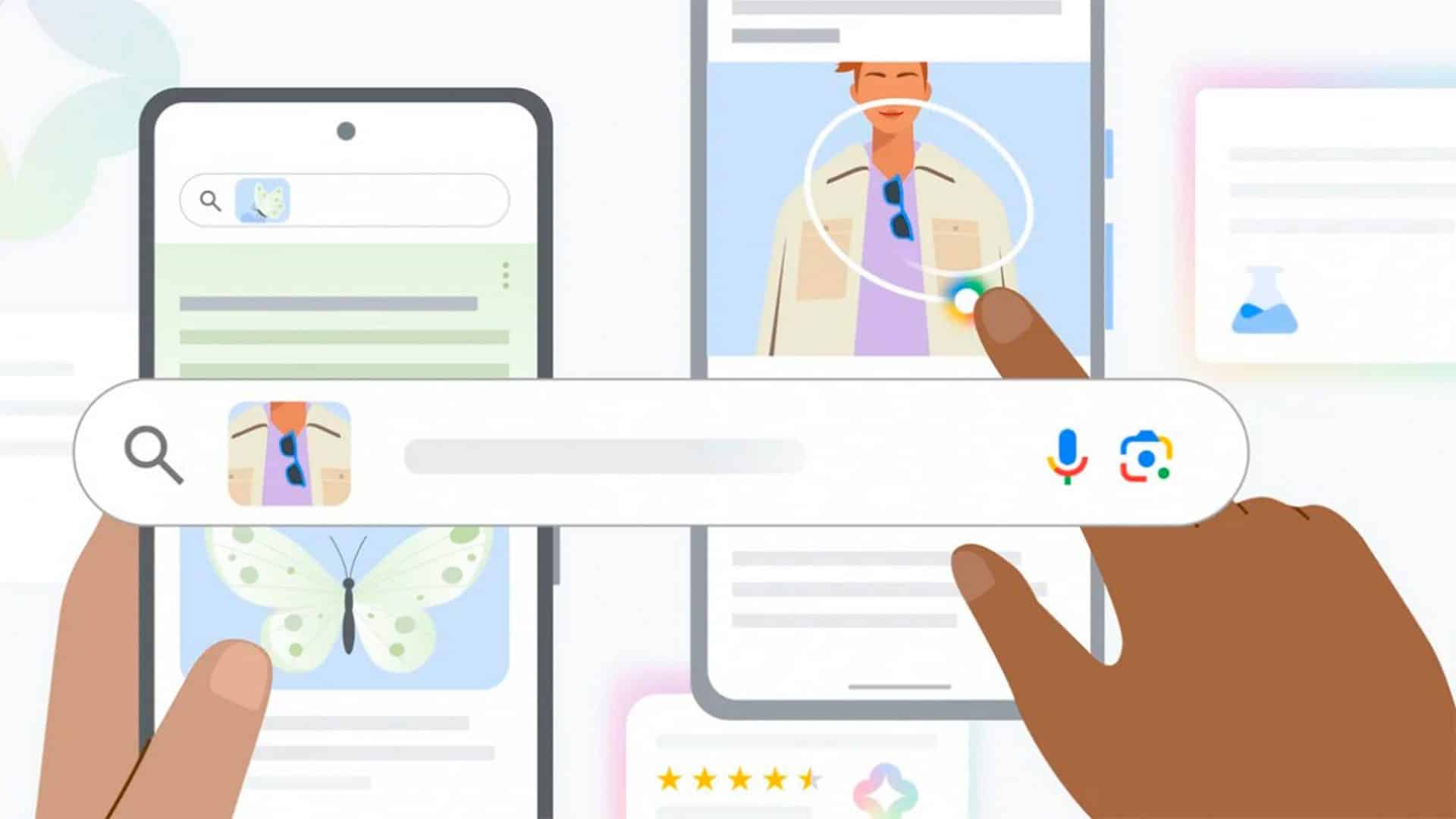 Ilustração do recurso Circule para Pesquisar do Google em celulares com Android