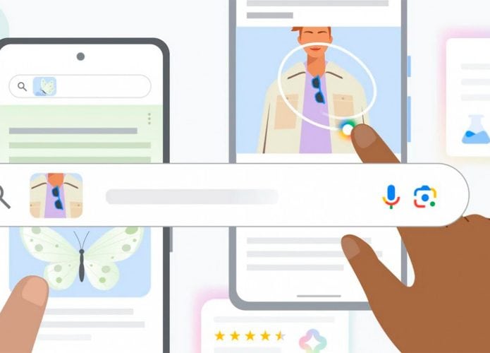 Ilustração do recurso Circule para Pesquisar do Google em celulares com Android