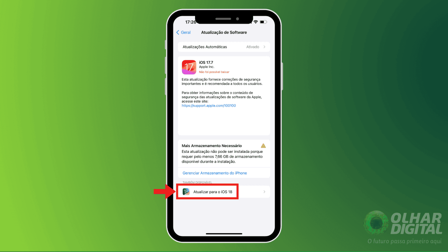 Veja como atualizar iPhone para o iOS 18