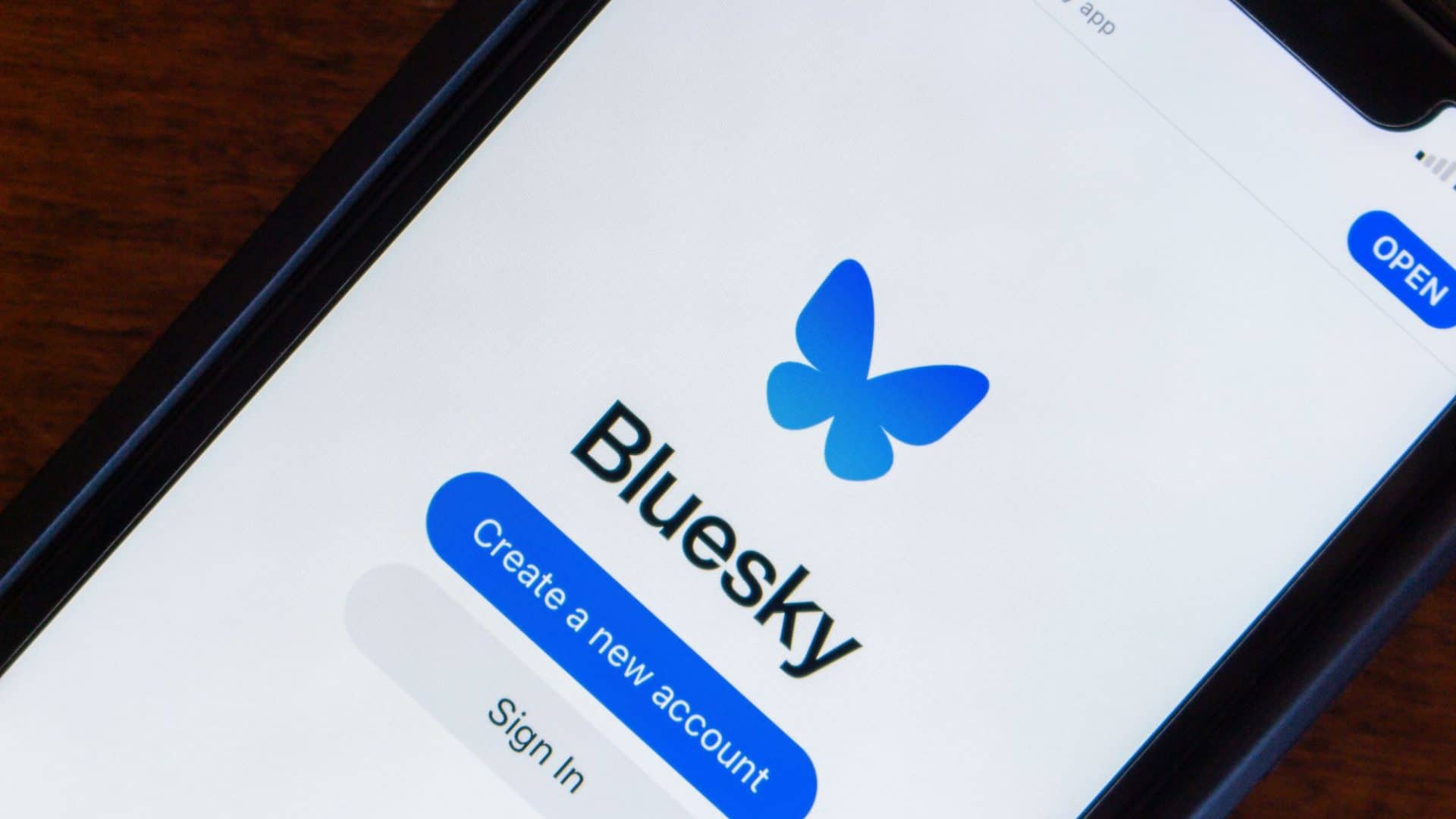 Tela de login do Bluesky