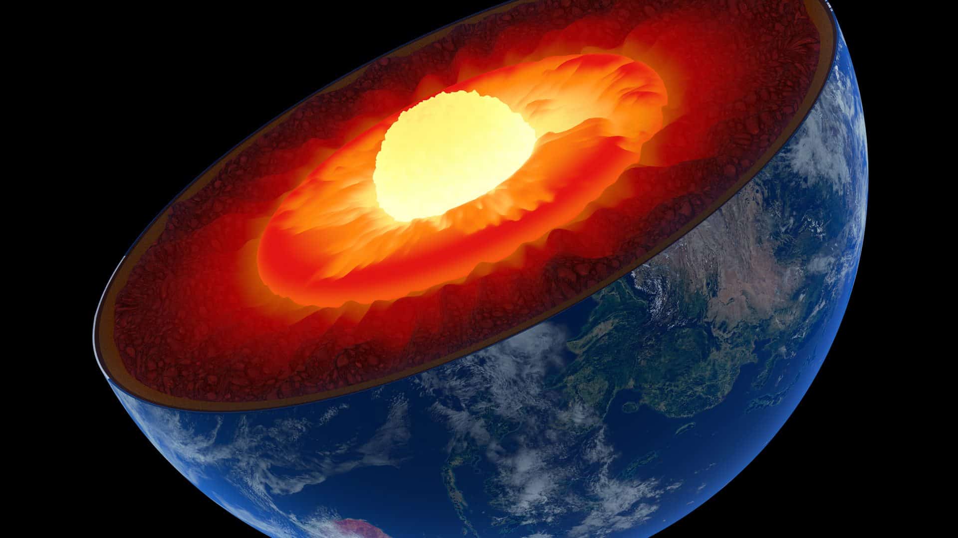 Representação do núcleo da Terra