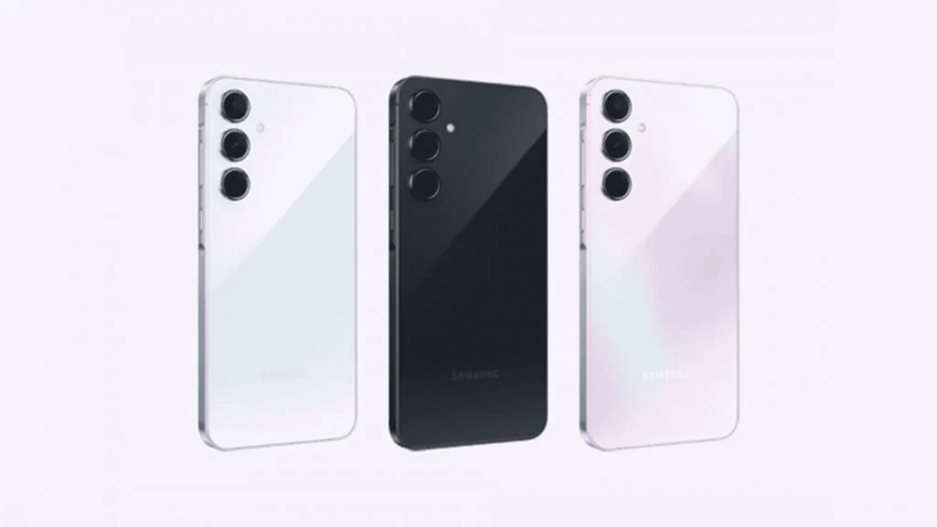 Traseira do Galaxy Quantum5 em três cores