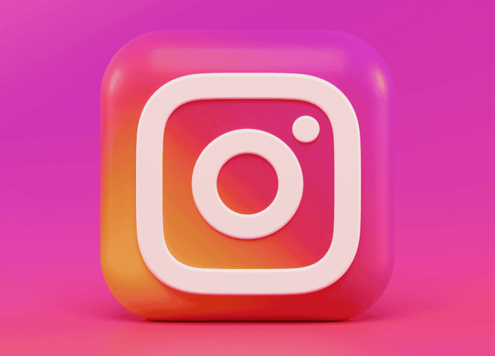 imagem mostra o ícone do instagram em evidência