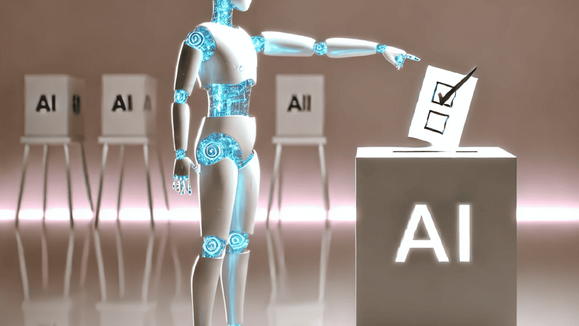 Imagem associando inteligência artificial com eleições
