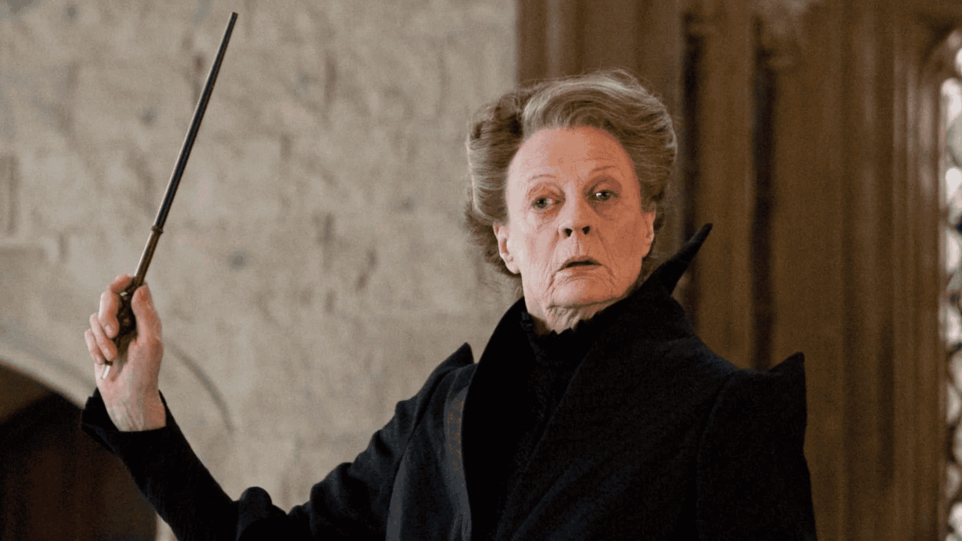 maggie smith caracterizada como minerva mcgonagall em harry potter