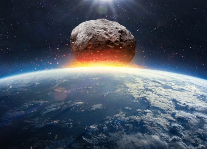Meteoro atingindo a Terra