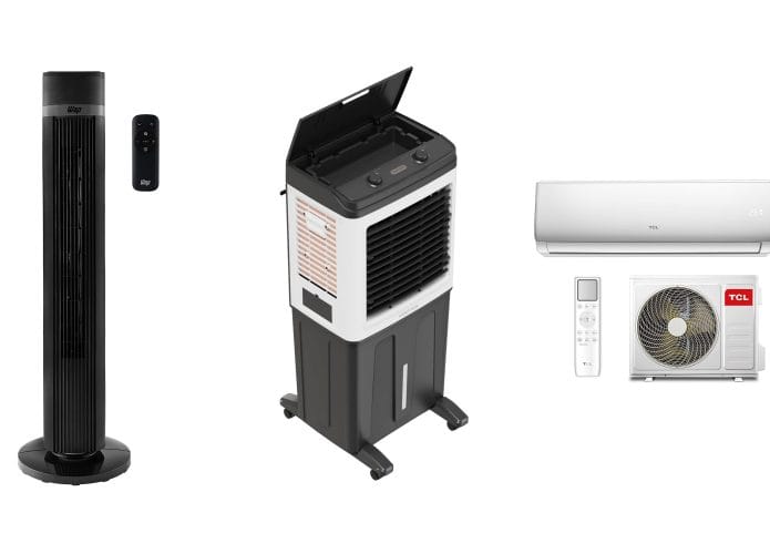 Ar-condicionado, ventilador e climatizador em oferta