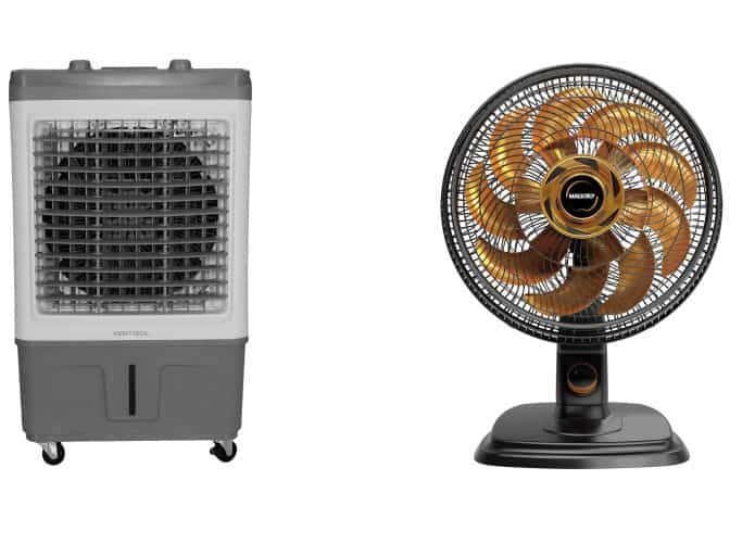 Ar-condicionado, ventilador e climatizador em oferta