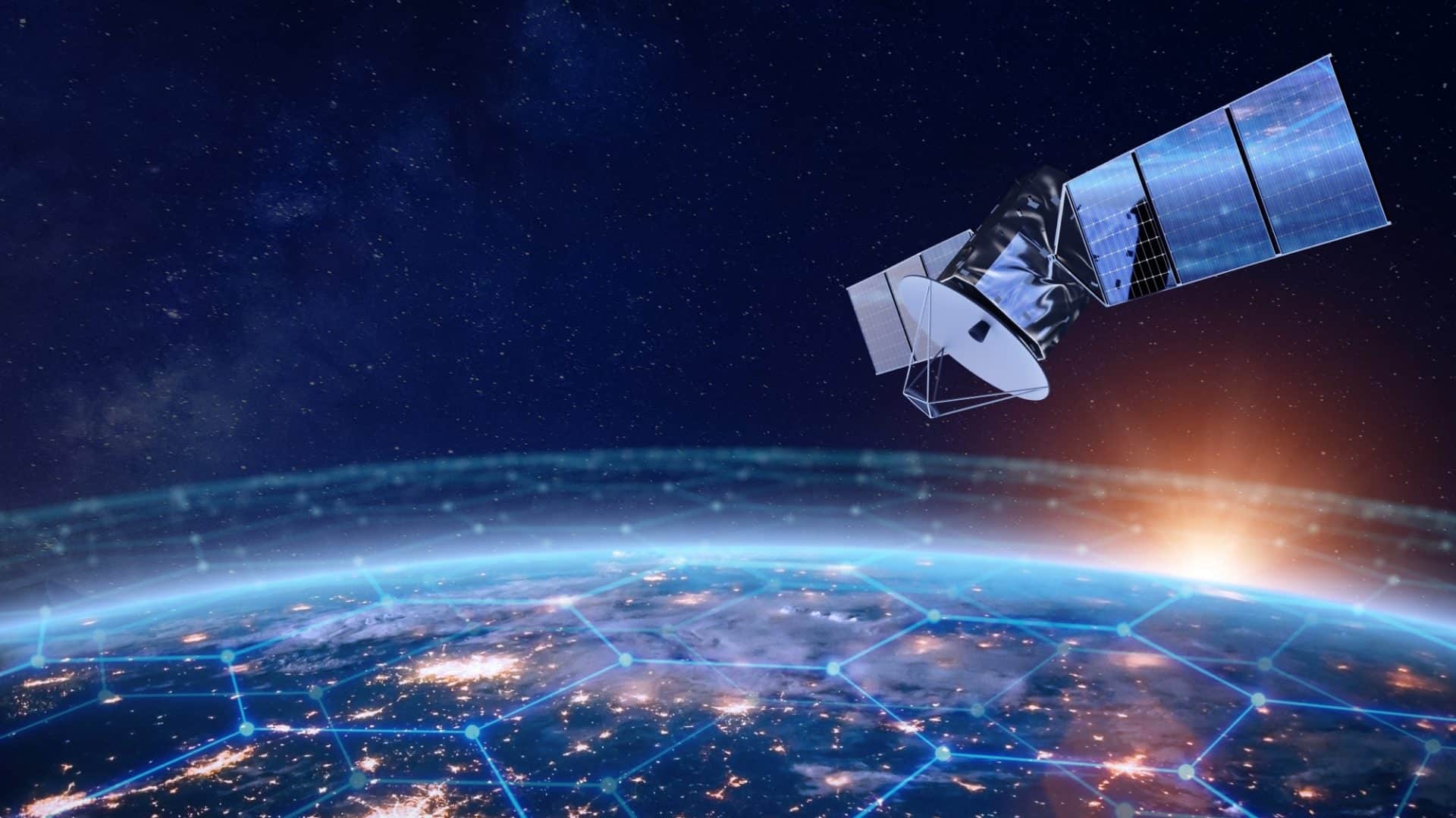 Satélite de telecomunicações que fornece rede global de internet e comunicação de dados de alta velocidade