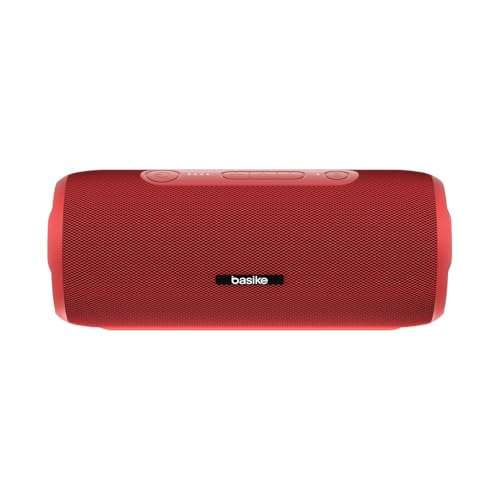 Caixa de Som, Basike X-500, Subwoofer Portátil, Alto-falante Bluetooth, IPX6/30W/Hi-Fi/TWS, Essencial Para Viagens ao Ar Livre (Vermelho)