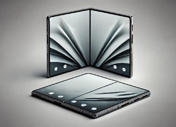 ilustração de um smartphone dobrável