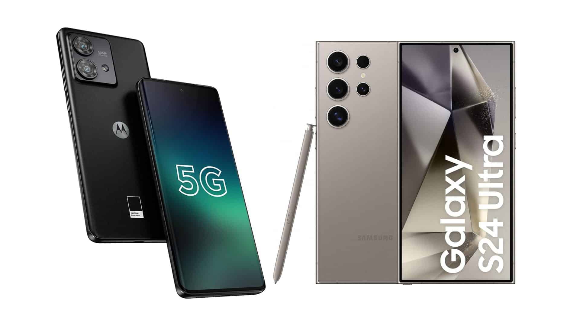 Montagem com celulares da Motorola e da Samsung em promoção na Amazon